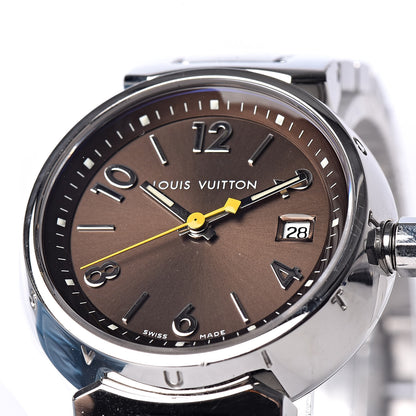 Louis Vuitton Stainless Steel 28mm Tambour Quartz Watch Brown 8 of 9