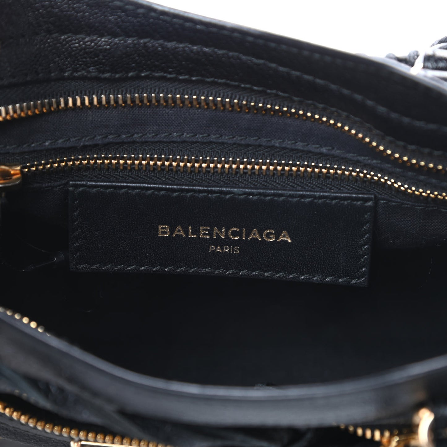 Chevre Gold Metallic Edge Hardware Mini City Black