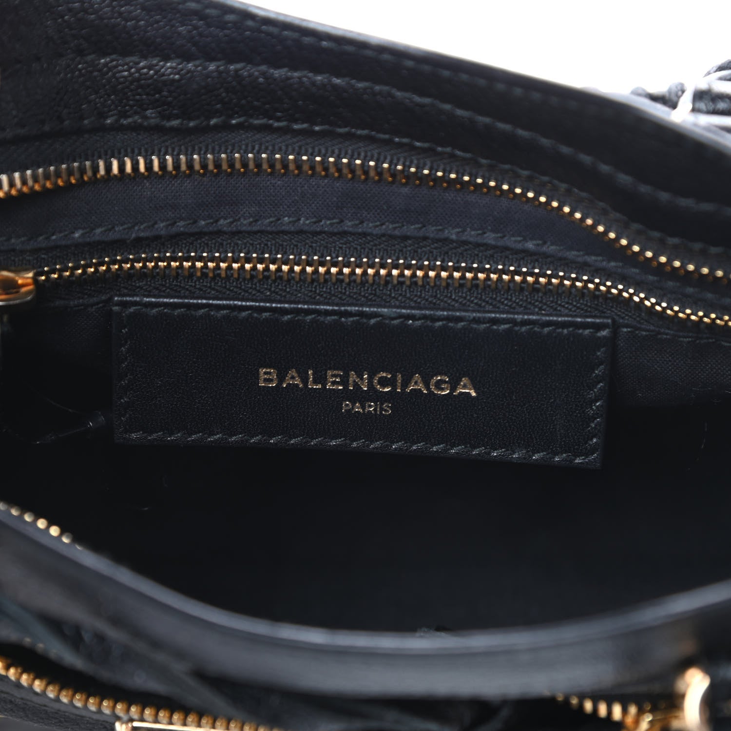 Balenciaga Chevre Gold Metallic Edge Hardware Mini City Black 6 of 10