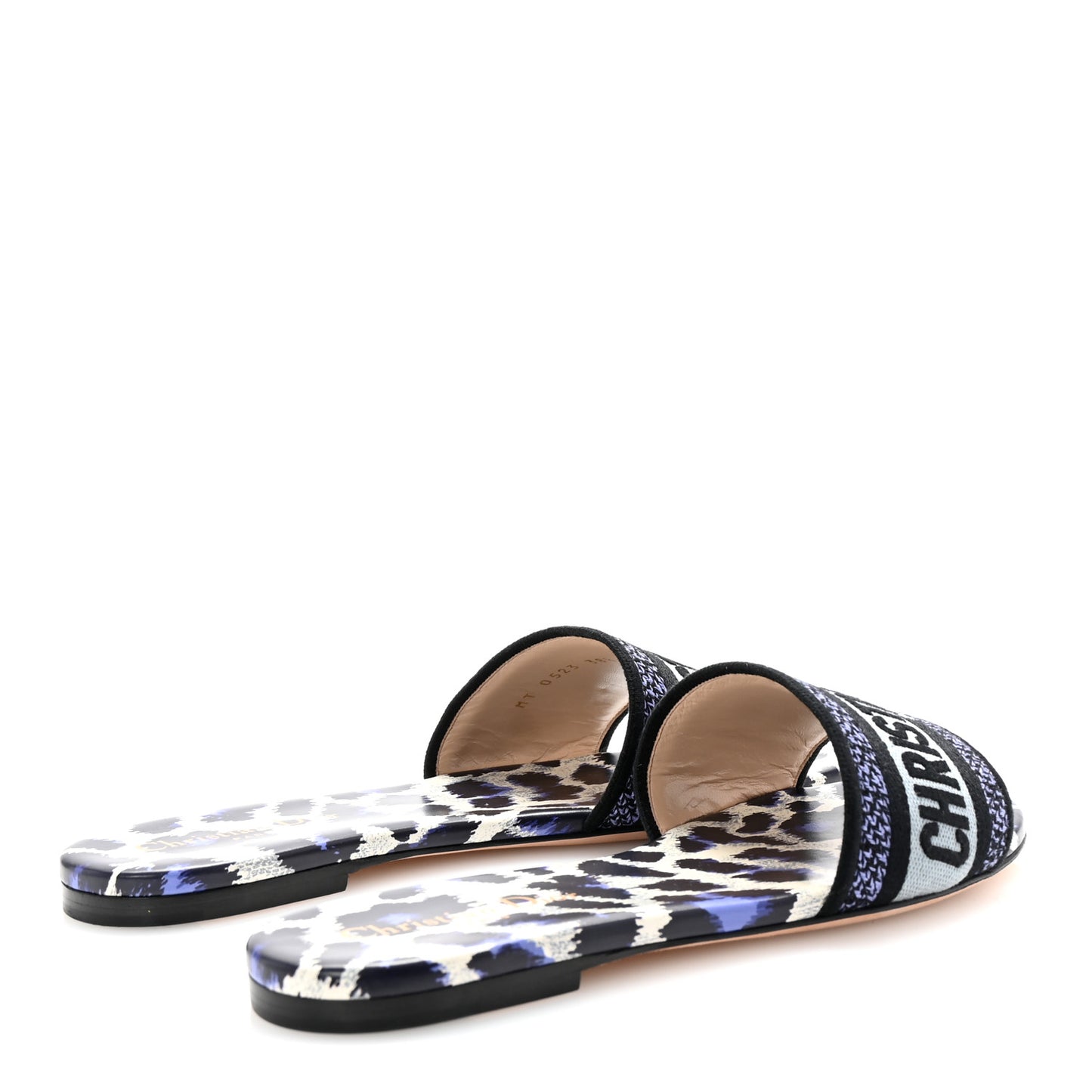 Canvas Mizza Embroidered Dway Mules Slide Sandals 38.5 Ocean