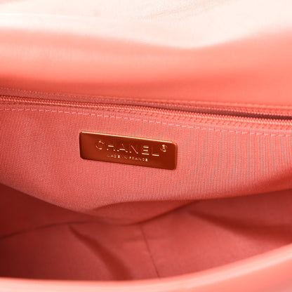 Chanel Goatskin Quilted Large Chanel 19 Flap Coral 8 of 10