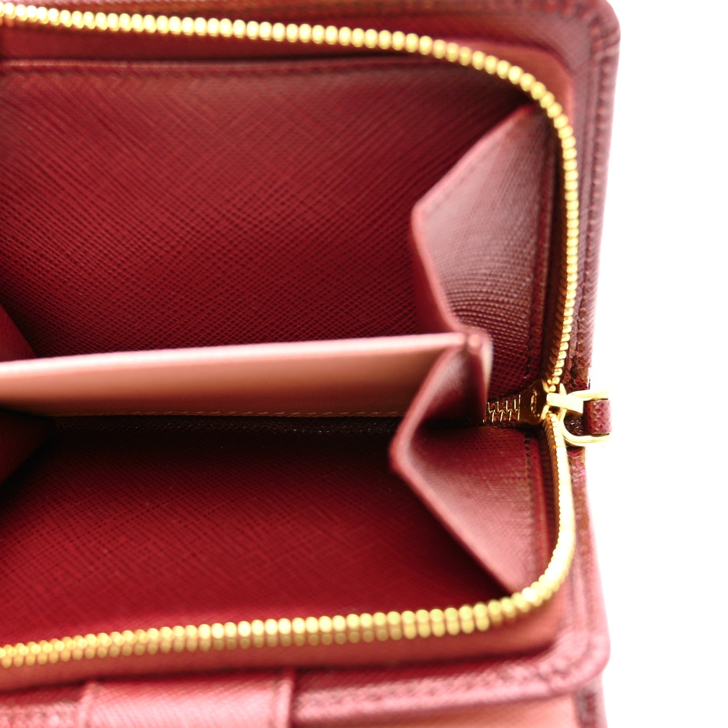 Prada Saffiano Metal Multicolor Compact Wallet Granato 6 of 8