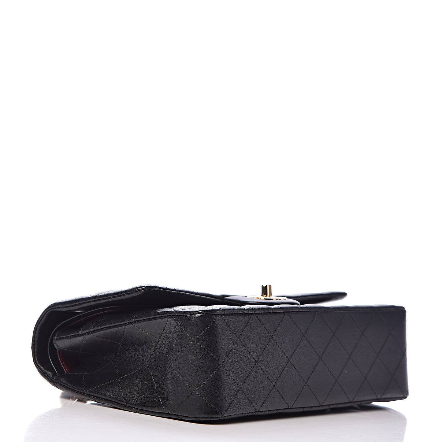 Lambskin Quilted Medium Double Flap Black