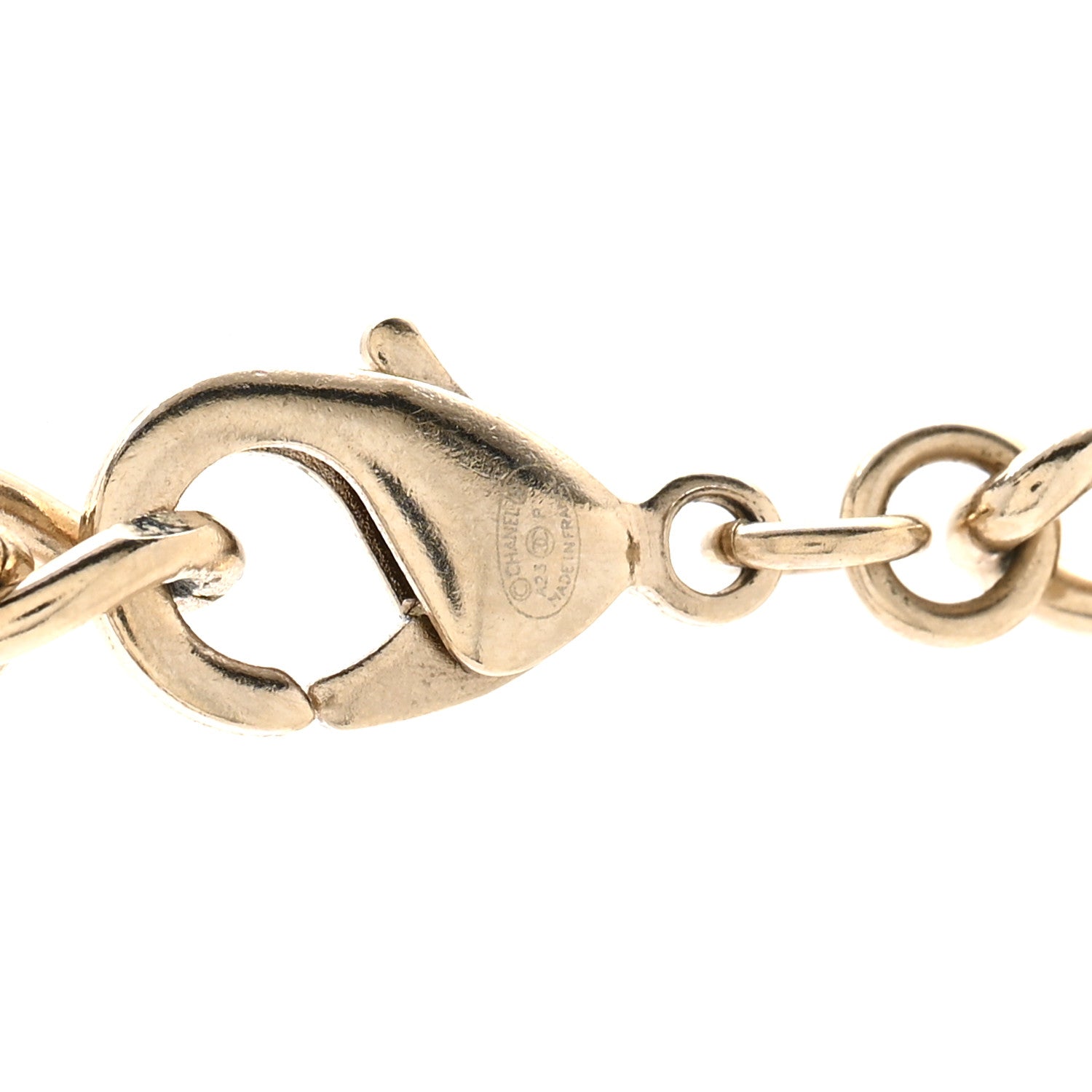 Chanel Crystal CC Pendant Necklace Gold 5 of 5