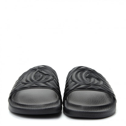 Gucci Rubber Matelasse Womens Slide Sandals 37 Black 2 of 11