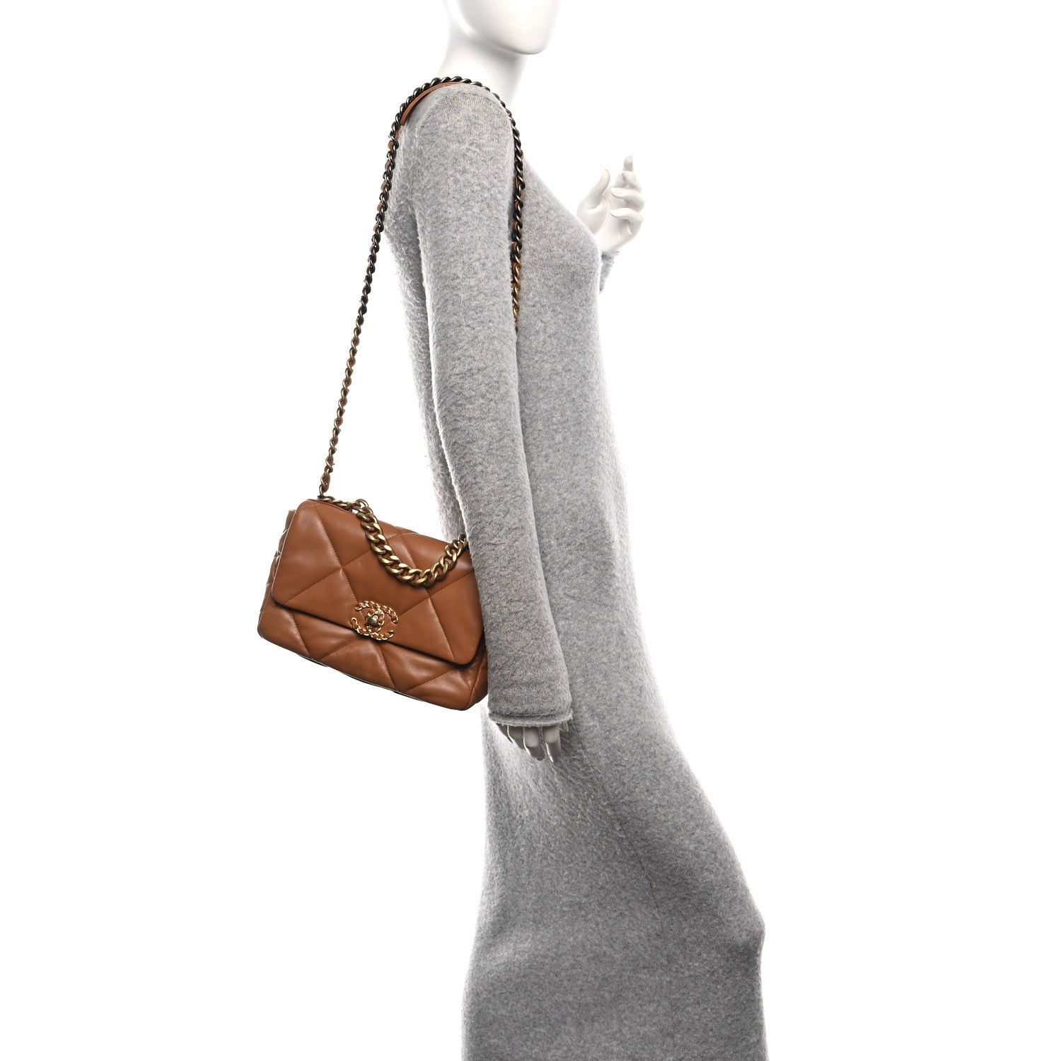 Chanel Lambskin Quilted Medium Chanel 19 Flap Brown 2 of 11