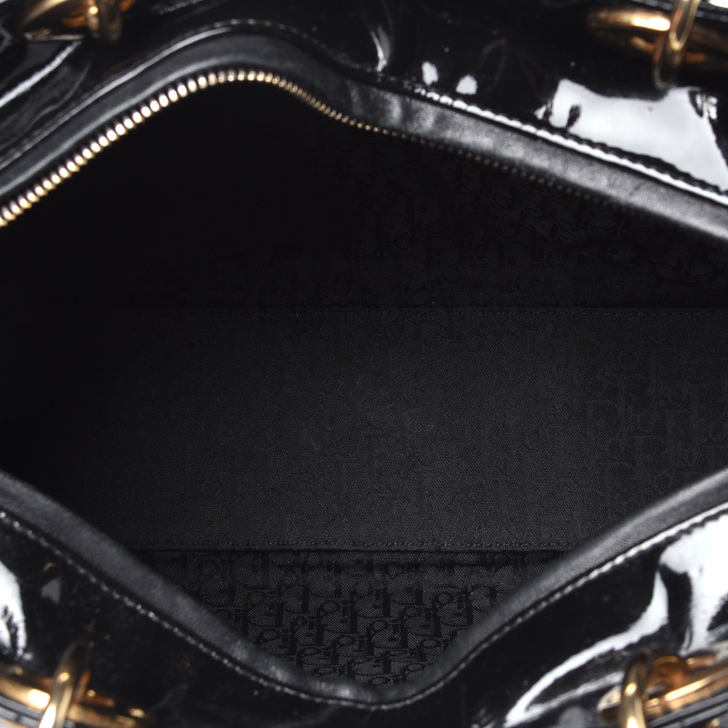 Christian Dior Patent Cannage Large Lady Dior Black 6 of 10