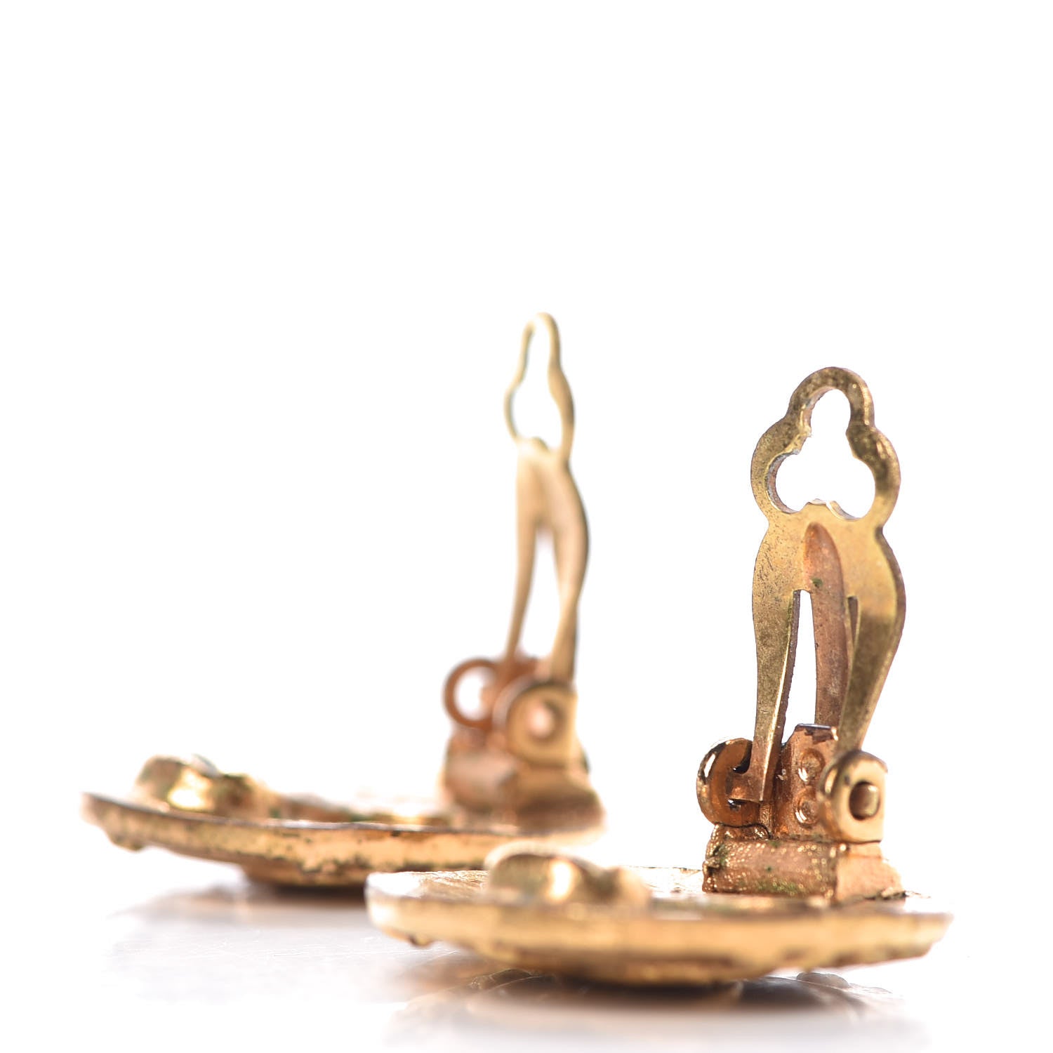 Chanel CC Clip On Earrings Gold 3 of 4