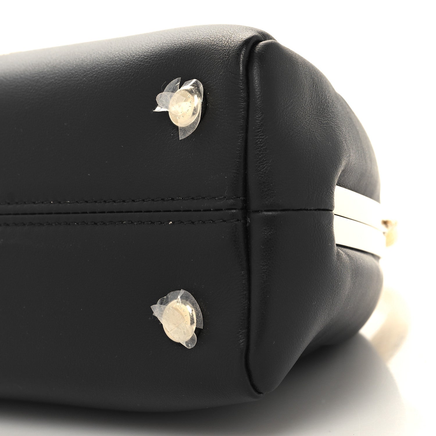 Bulgari Soft Calfskin Serpentine Top Handle Bag Black 9 of 9