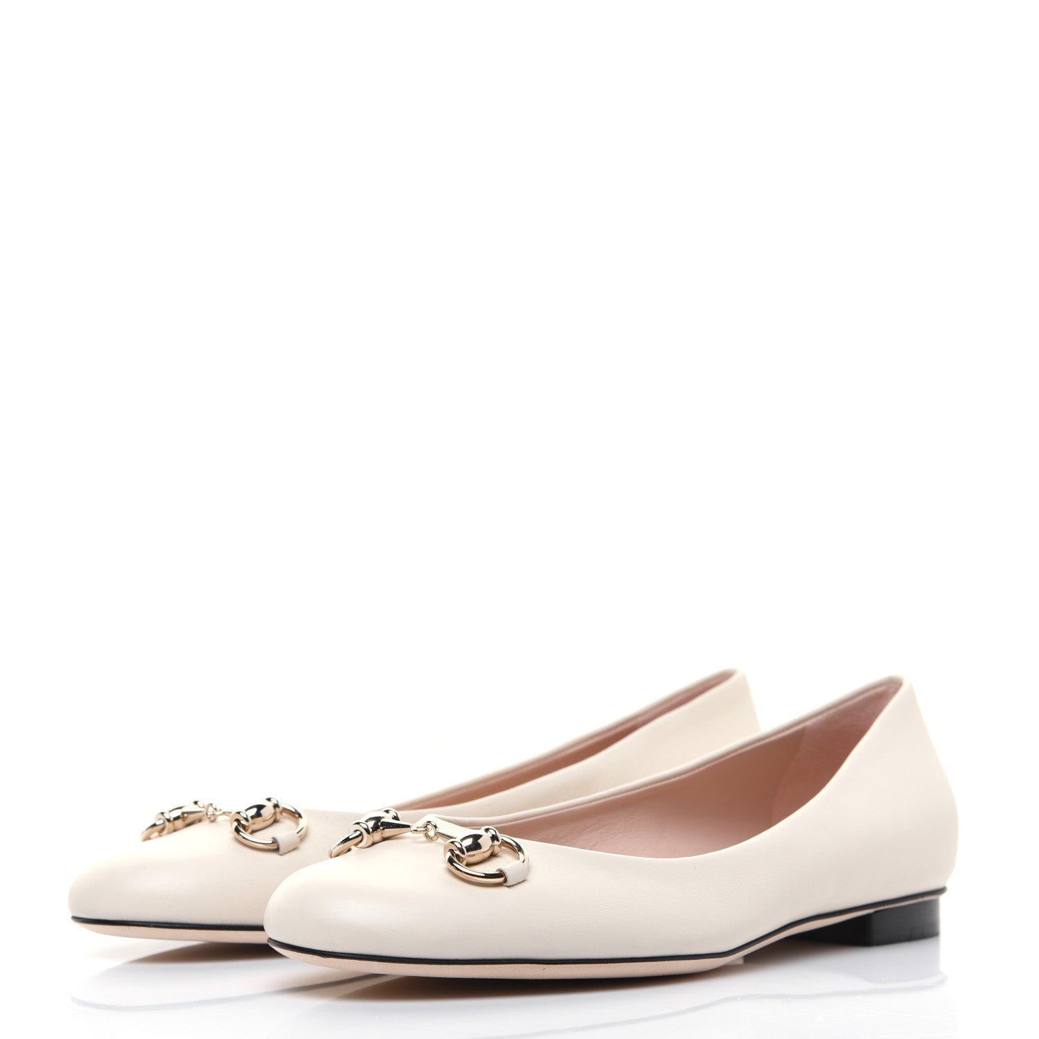 Gucci Calfskin Horsebit Ballerina Flats 38 White 3 of 13