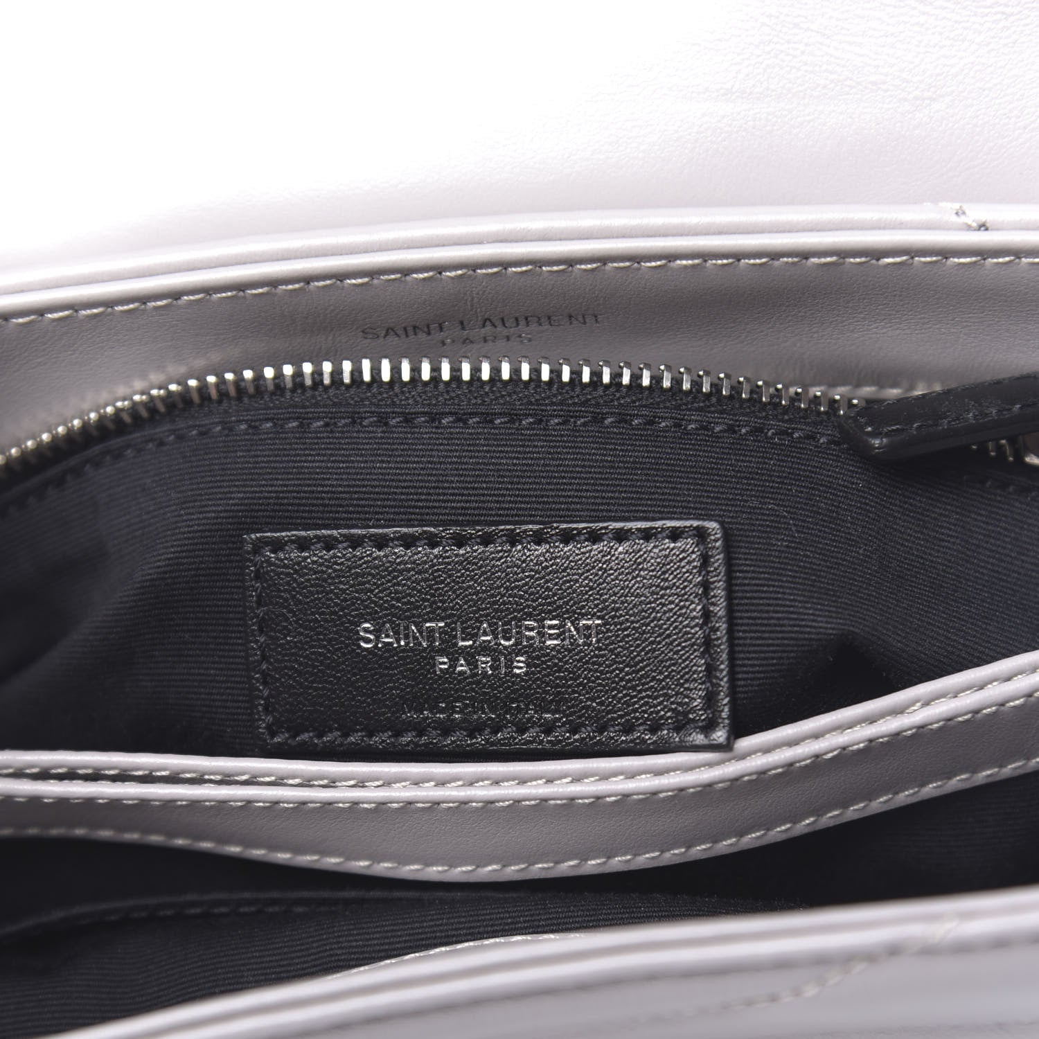 Saint Laurent Calfskin Y Quilted Monogram Toy Loulou Satchel Granite 6 of 10