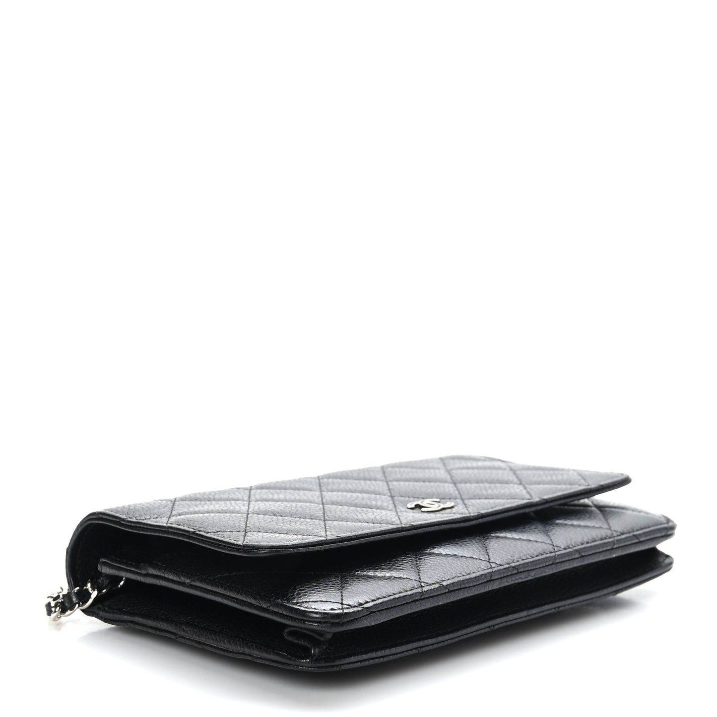 Caviar Quilted Wallet on Chain WOC Black