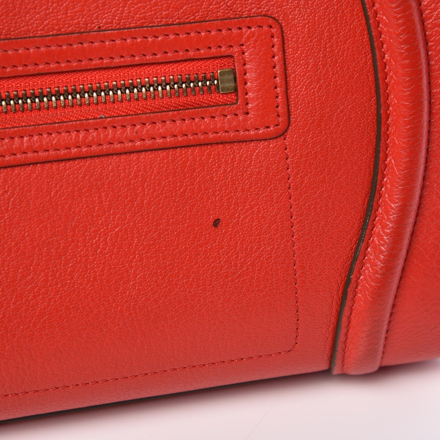 Goatskin Micro Bi-Color Luggage Red