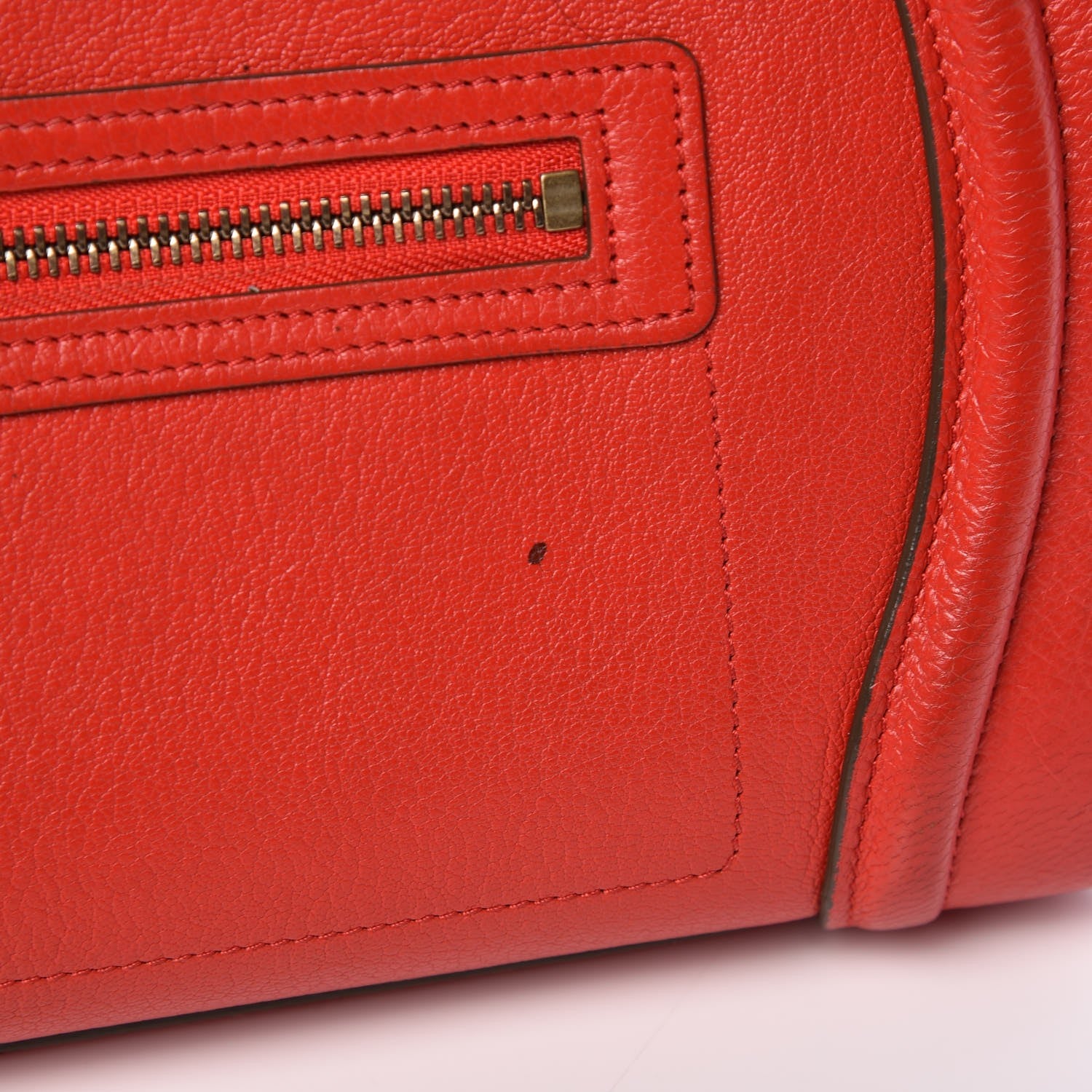 Celine Goatskin Micro Bi-Color Luggage Red 8 of 11
