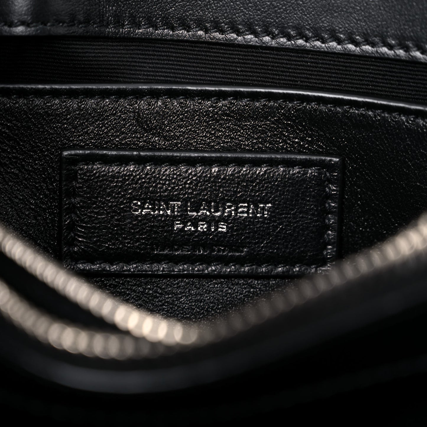 Calfskin Y Quilted Monogram Small Loulou Chain Satchel Black