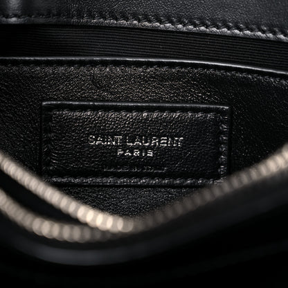 Saint Laurent Calfskin Y Quilted Monogram Small Loulou Chain Satchel Black 9 of 10