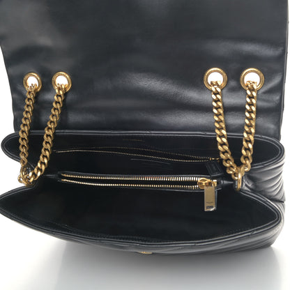 Saint Laurent Calfskin Y Quilted Monogram Medium Loulou Chain Satchel Black 4 of 5