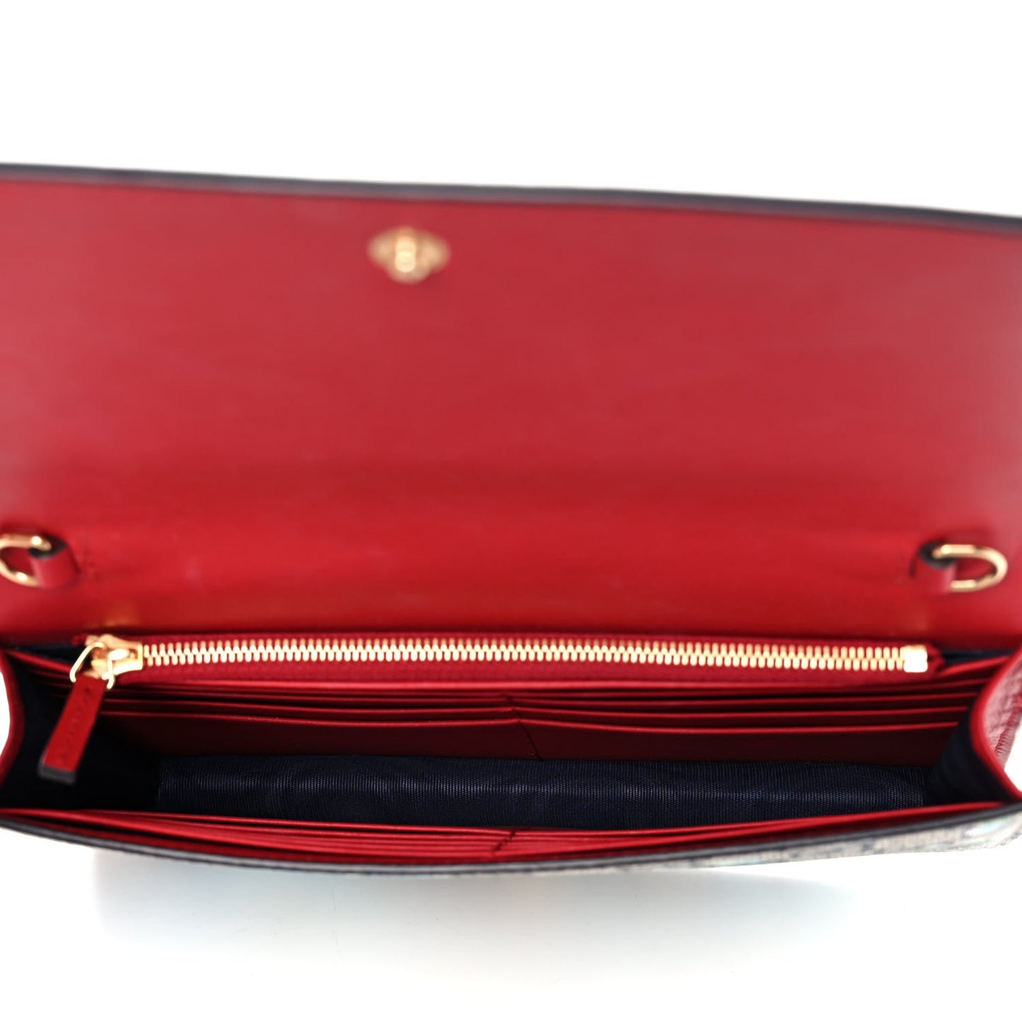 GG Supreme Monogram Blooms Chain Wallet Blue