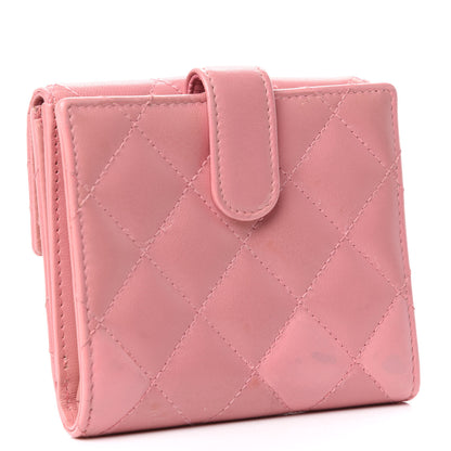 Chanel Lambskin Quilted Compact French Flap Wallet Pink 3 of 8