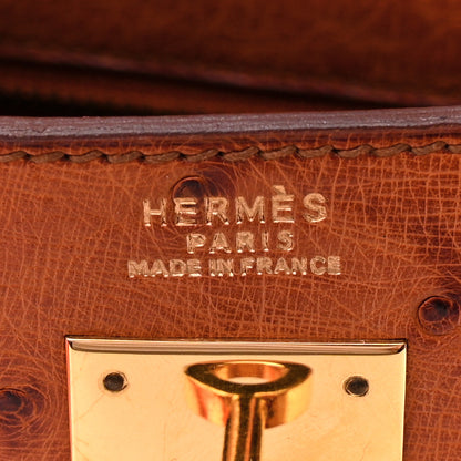 Hermes Ostrich Kelly Sellier 32 Gold 6 of 15