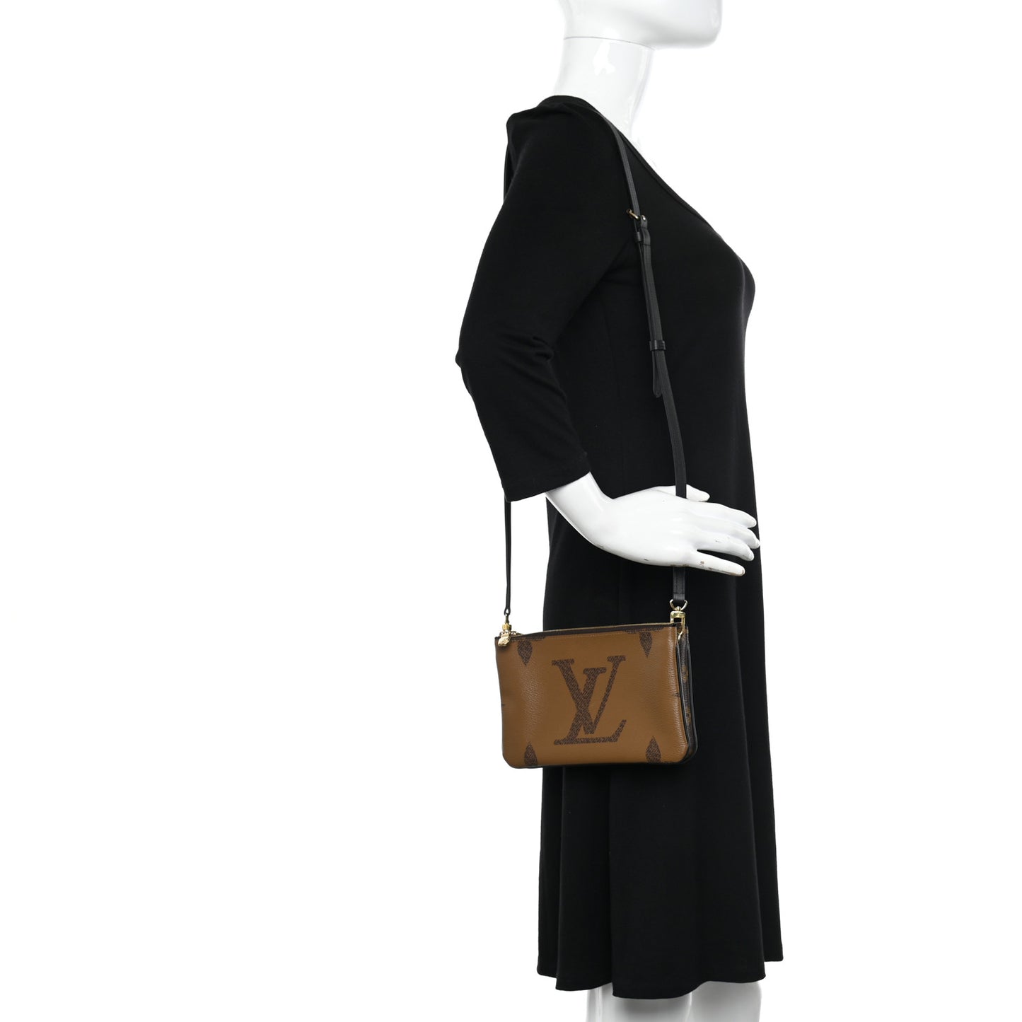 Reverse Monogram Giant Double Zip Pochette