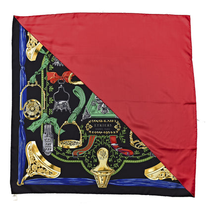 Hermes Silk Etriers Scarf 90 Black Or Simple Rose 1 of 5