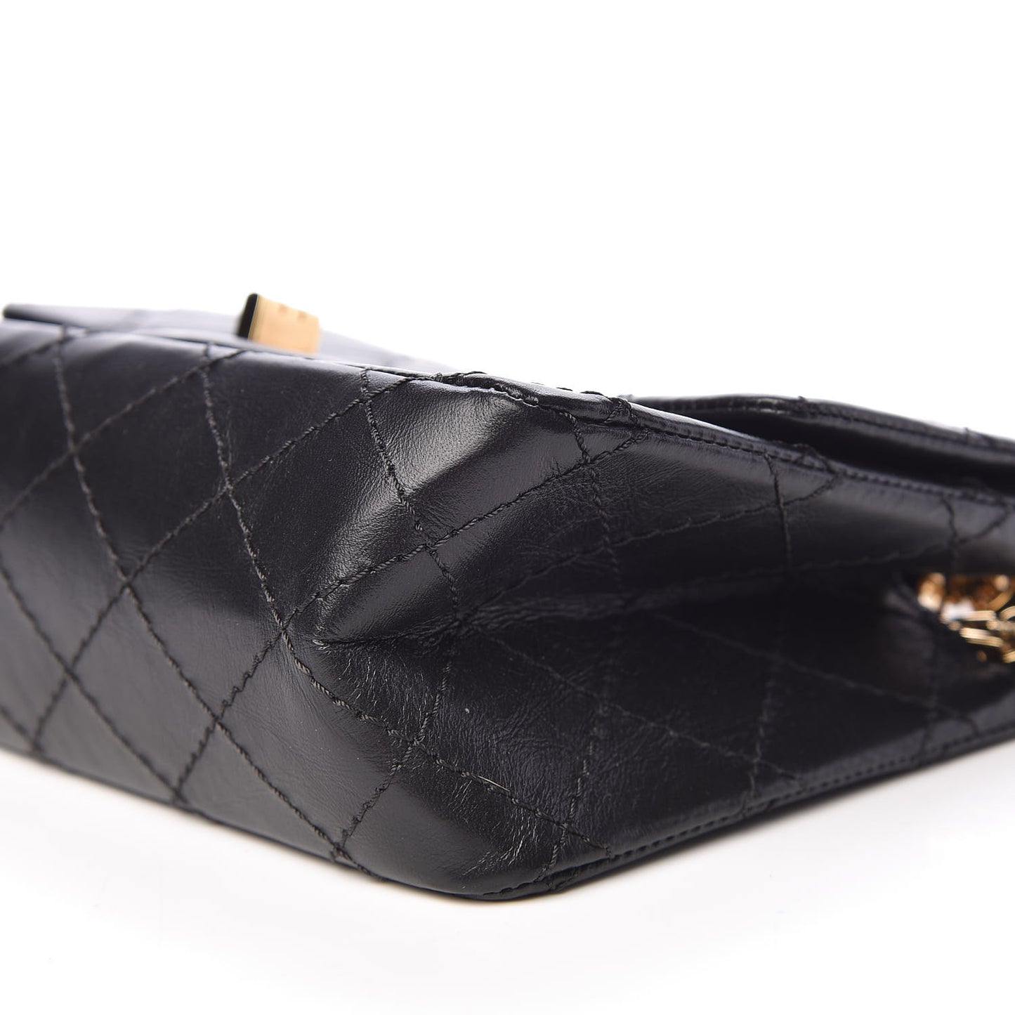 Aged Calfskin Quilted 2.55 Reissue Mini Flap Black