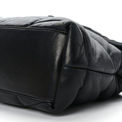 Saint Laurent Lambskin Quilted Monogram Monochrome Medium Loulou Puffer Chain Satchel Black 8 of 8