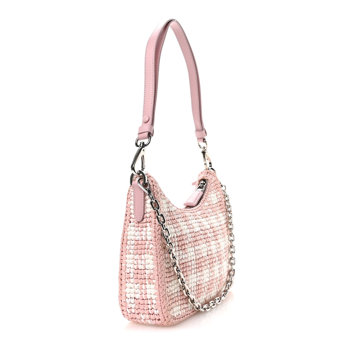 Yarn Raffia Effect Crochet Mini Re-Edition Shoulder Bag Alabastro