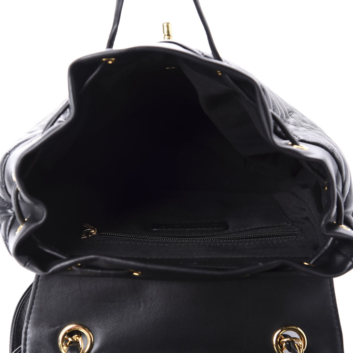 Calfskin Chevron Quilted Small Urban Spirit Backpack Black