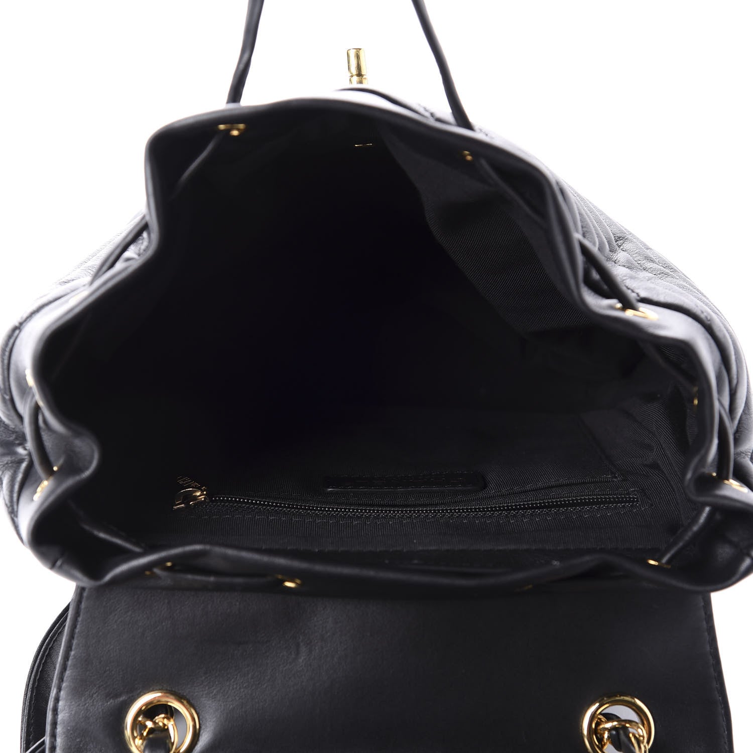 Chanel Calfskin Chevron Quilted Small Urban Spirit Backpack Black 4 of 11