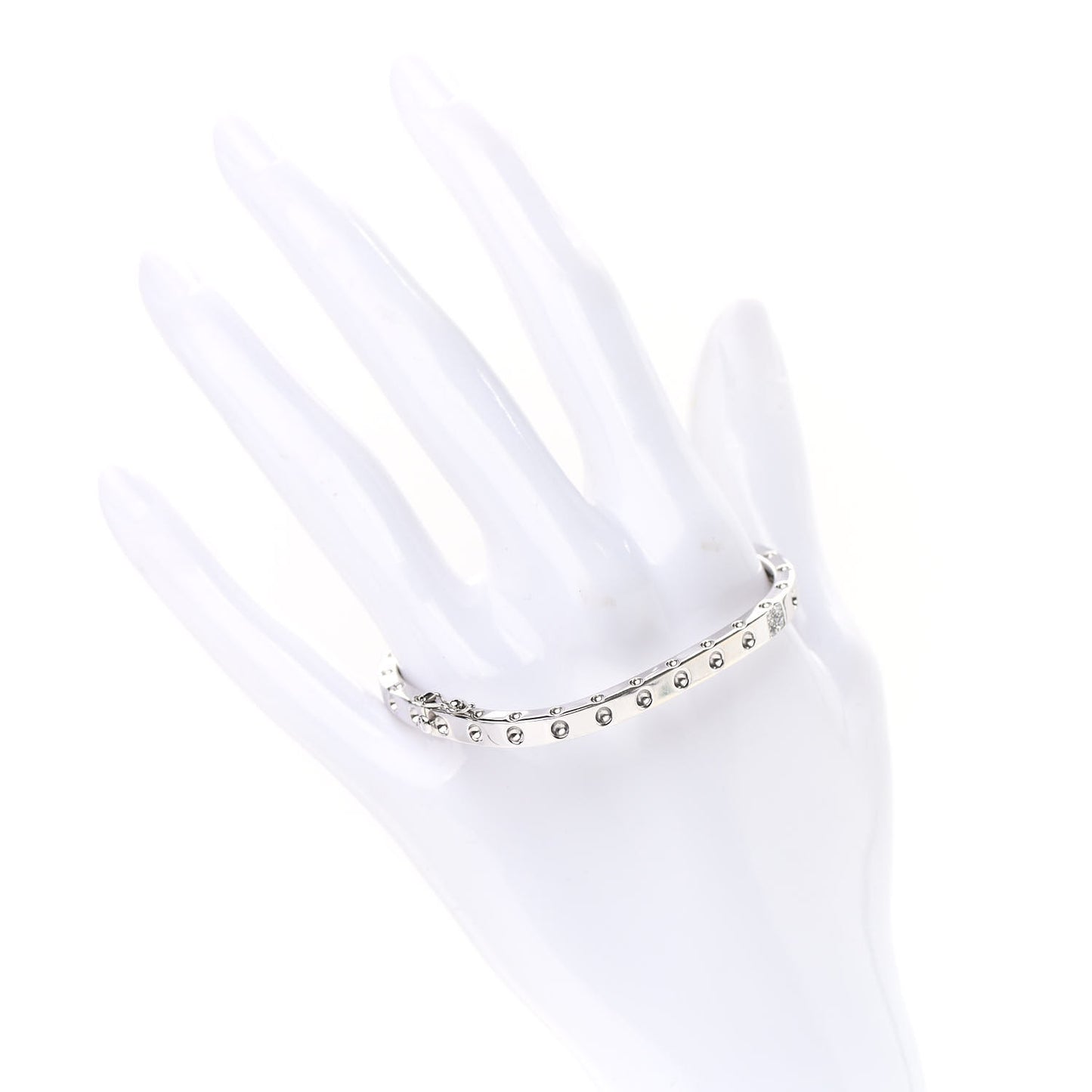 18K White Gold Diamond Pois Moi Single Row Bracelet