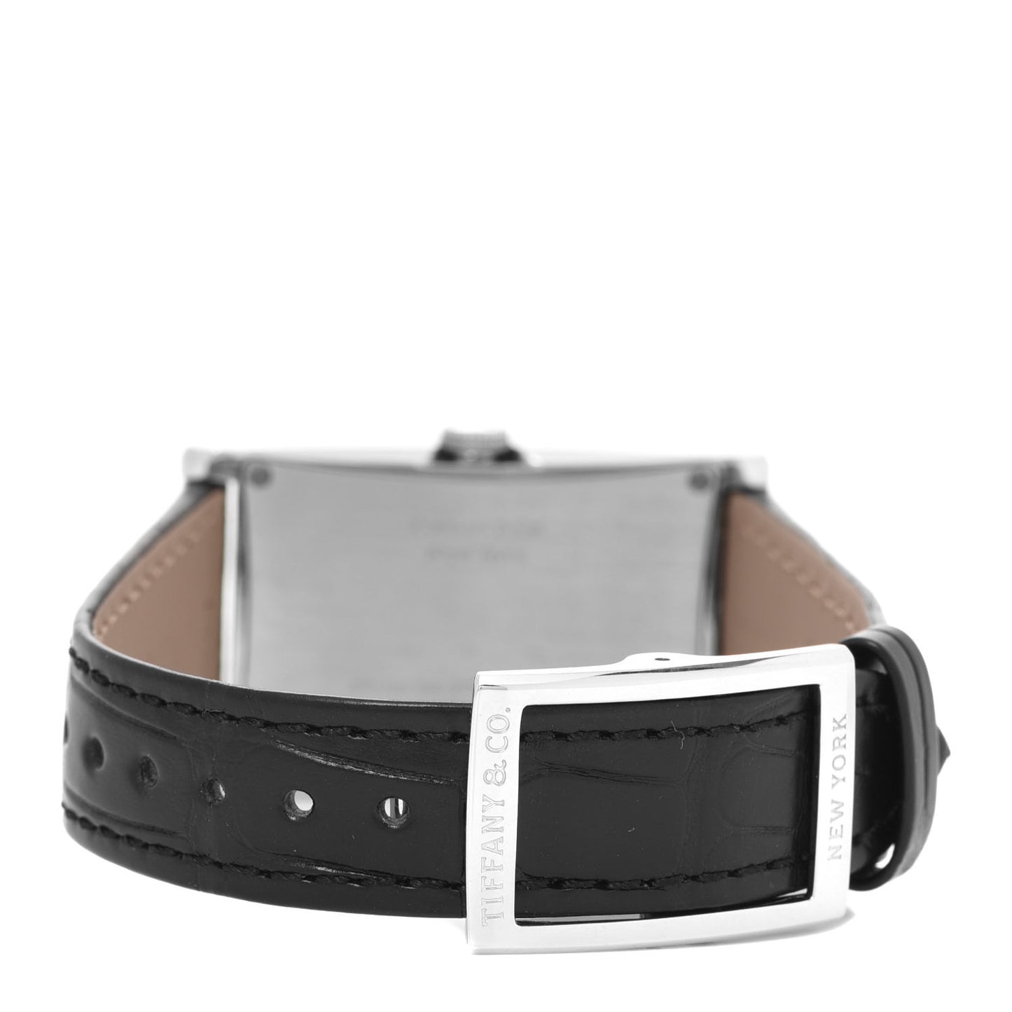 Stainless Steel Alligator 25mm East West Quartz Watch Black