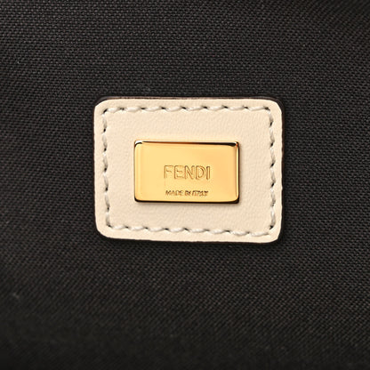 Fendi Vitello King Logo Embossed Large Flat Pouch White Ice 6 of 11