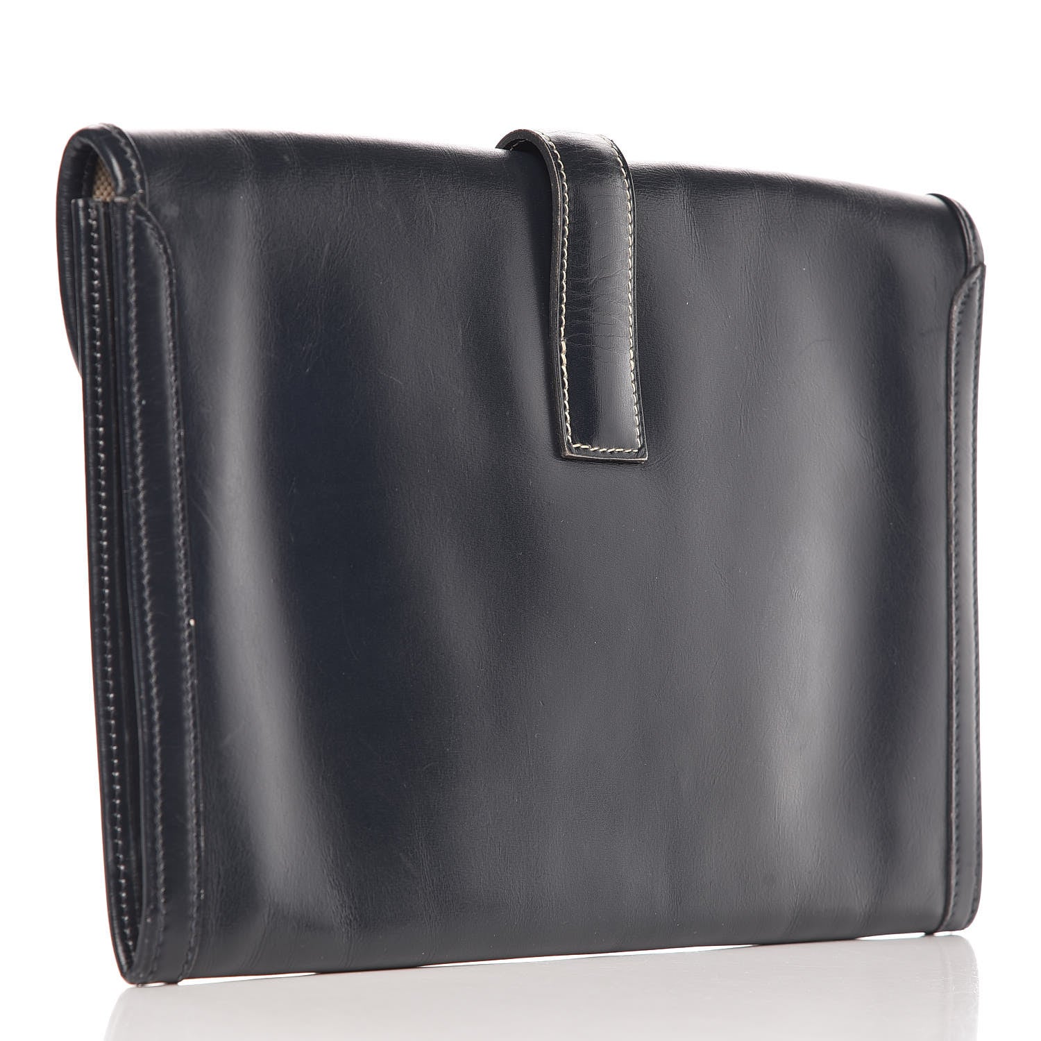 Hermes Box Calf Jige PM Clutch Bleu Marine 3 of 25
