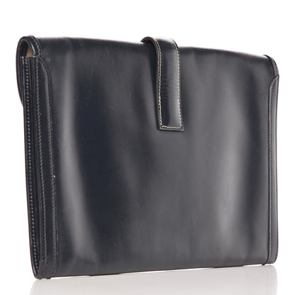 Hermes Box Calf Jige PM Clutch Bleu Marine 3 of 25