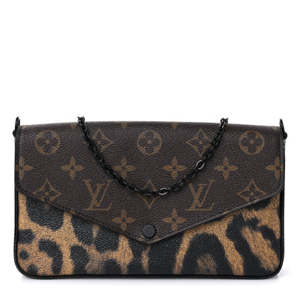 Louis Vuitton Monogram Animal Print Pochette Felicie Chain Wallet 3 of 10
