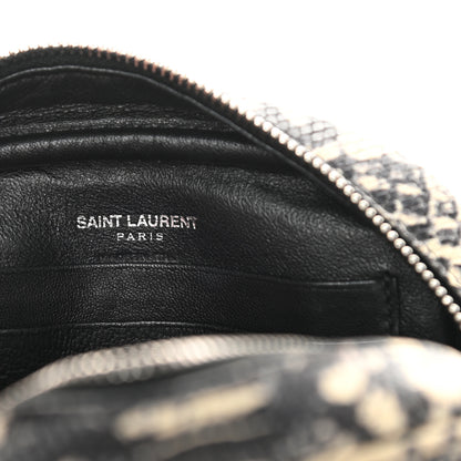 Saint Laurent Python Embossed Calfskin Monogram Blogger Bag Black Beige 6 of 14