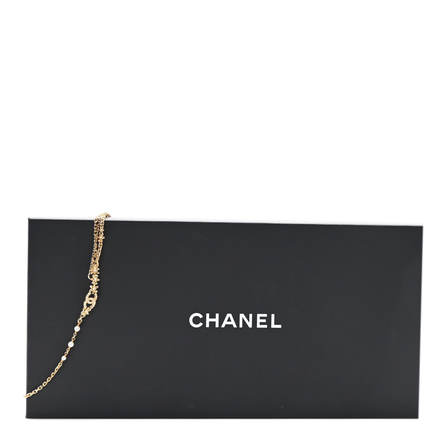 Chanel Pearl Crystal CC Flower Chain Belt 85 34 Gold Pearly White 4 of 4