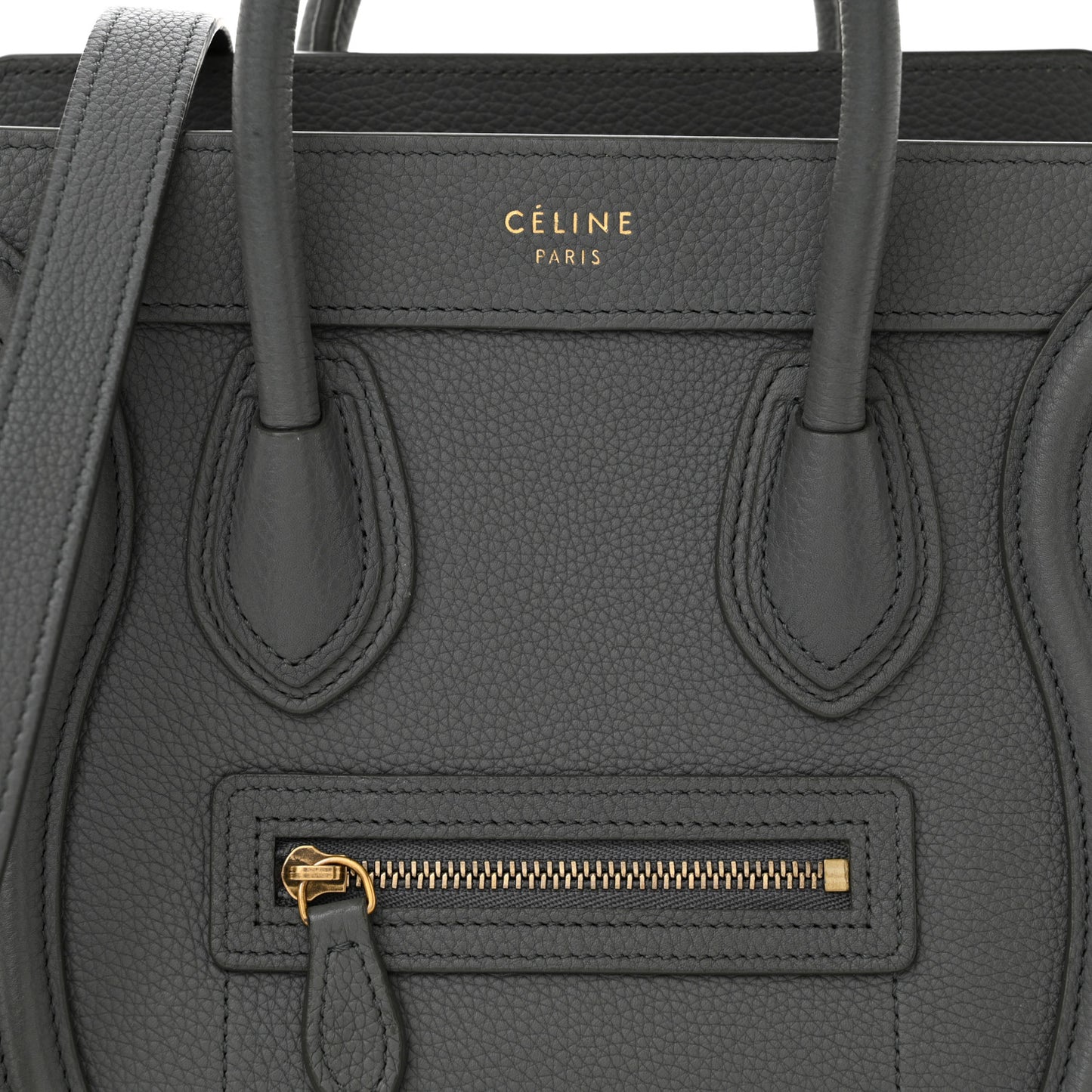 Drummed Calfskin Nano Luggage Kohl