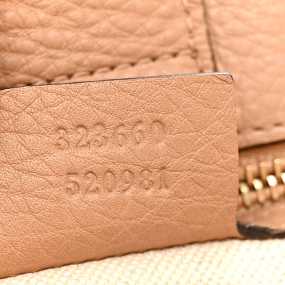 Gucci Pebbled Calfskin Medium Bamboo Shopper Tote Camelia 8 of 16