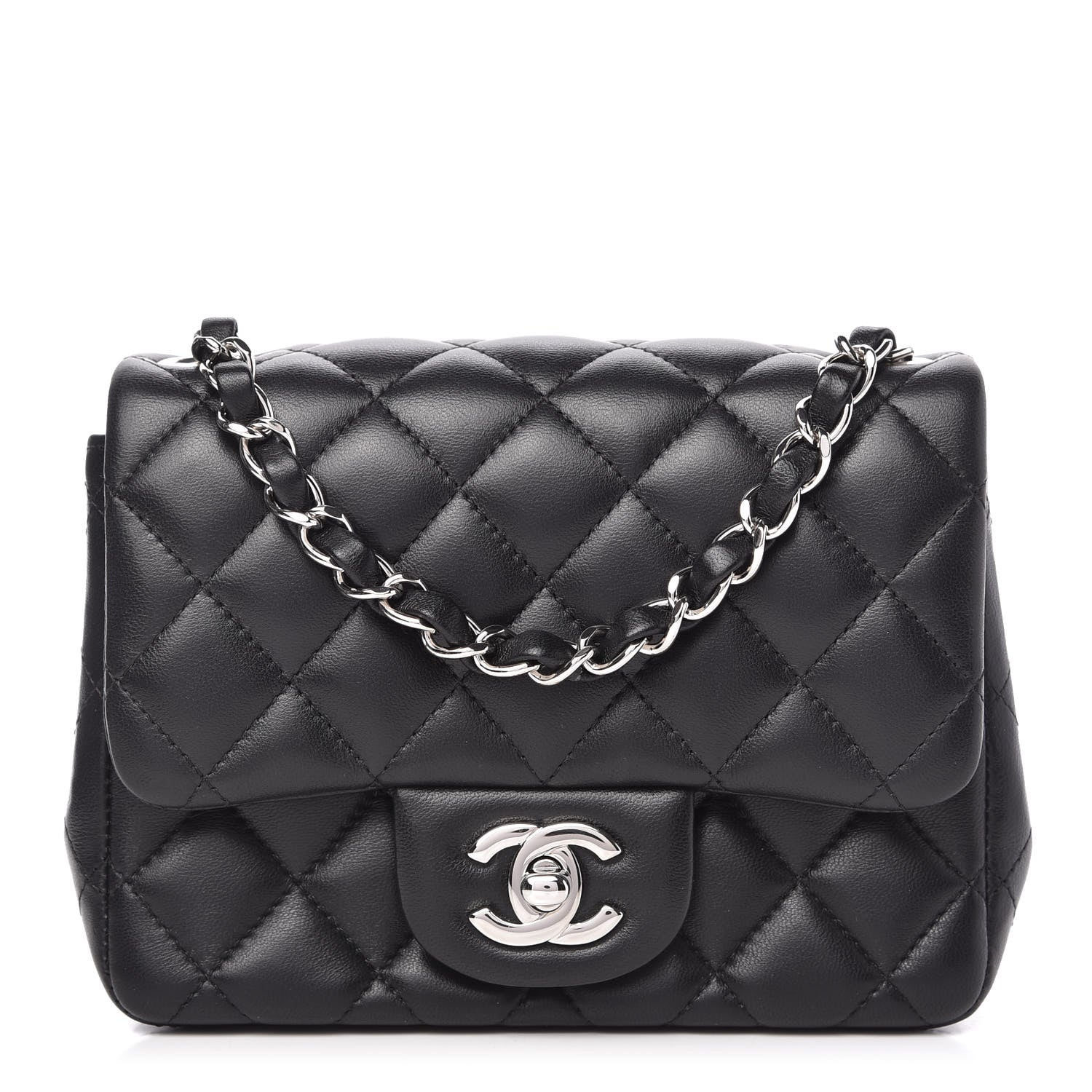 Chanel Lambskin Quilted Mini Square Flap Black 1 of 10