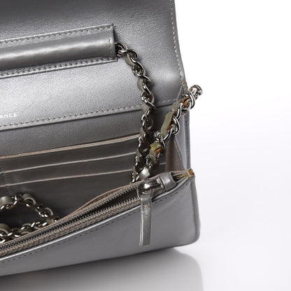 Chanel Patent Strass Wallet On Chain WOC Silver 9 of 13