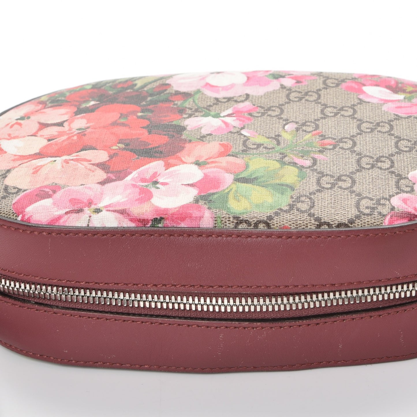 GG Supreme Monogram Blooms Mini Chain Shoulder Bag Beige Multicolor Dry Rose