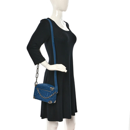Louis Vuitton Cowhide Monogram Mini Soft Trunk Denim Blue 2 of 10