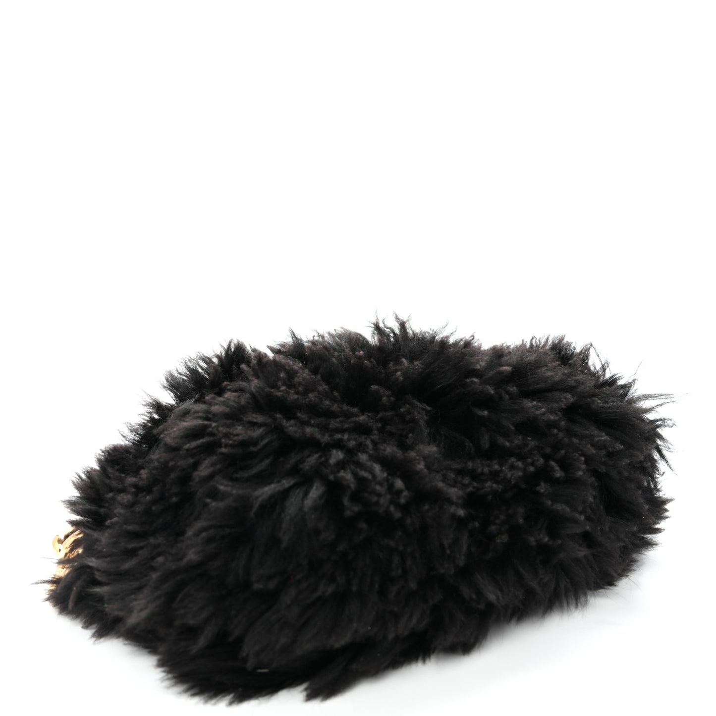 Shearling Lambskin The Pouch Chain Black