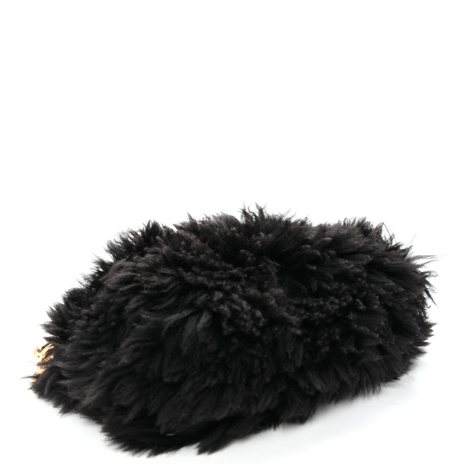 Bottega Veneta Shearling Lambskin The Pouch Chain Black 4 of 10