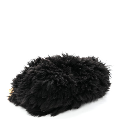 Bottega Veneta Shearling Lambskin The Pouch Chain Black 4 of 10