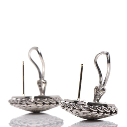 John Hardy Sterling Silver 18K Gold Diamond Classic Chain Square Earrings 5 of 8