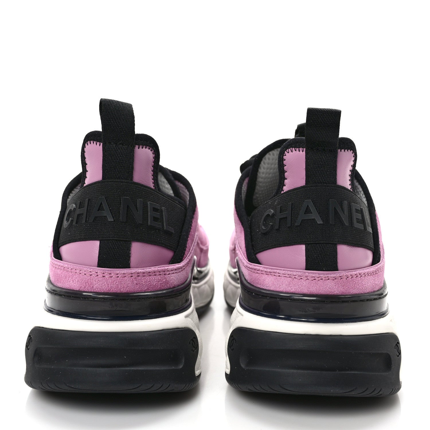 Chanel Suede Calfskin Nylon Grosgrain CC Sneakers 40.5 Dark Pink 5 of 11